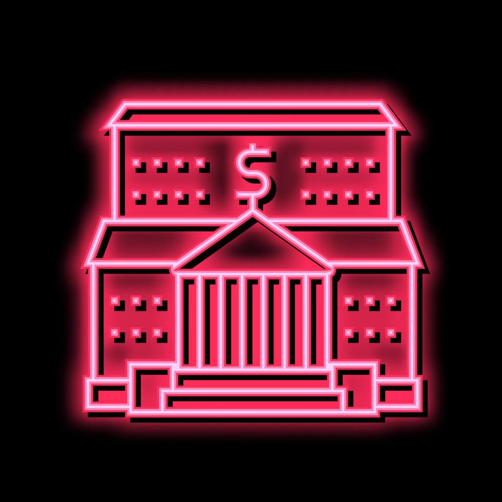 bank financial building neon glow icon illustration vector
