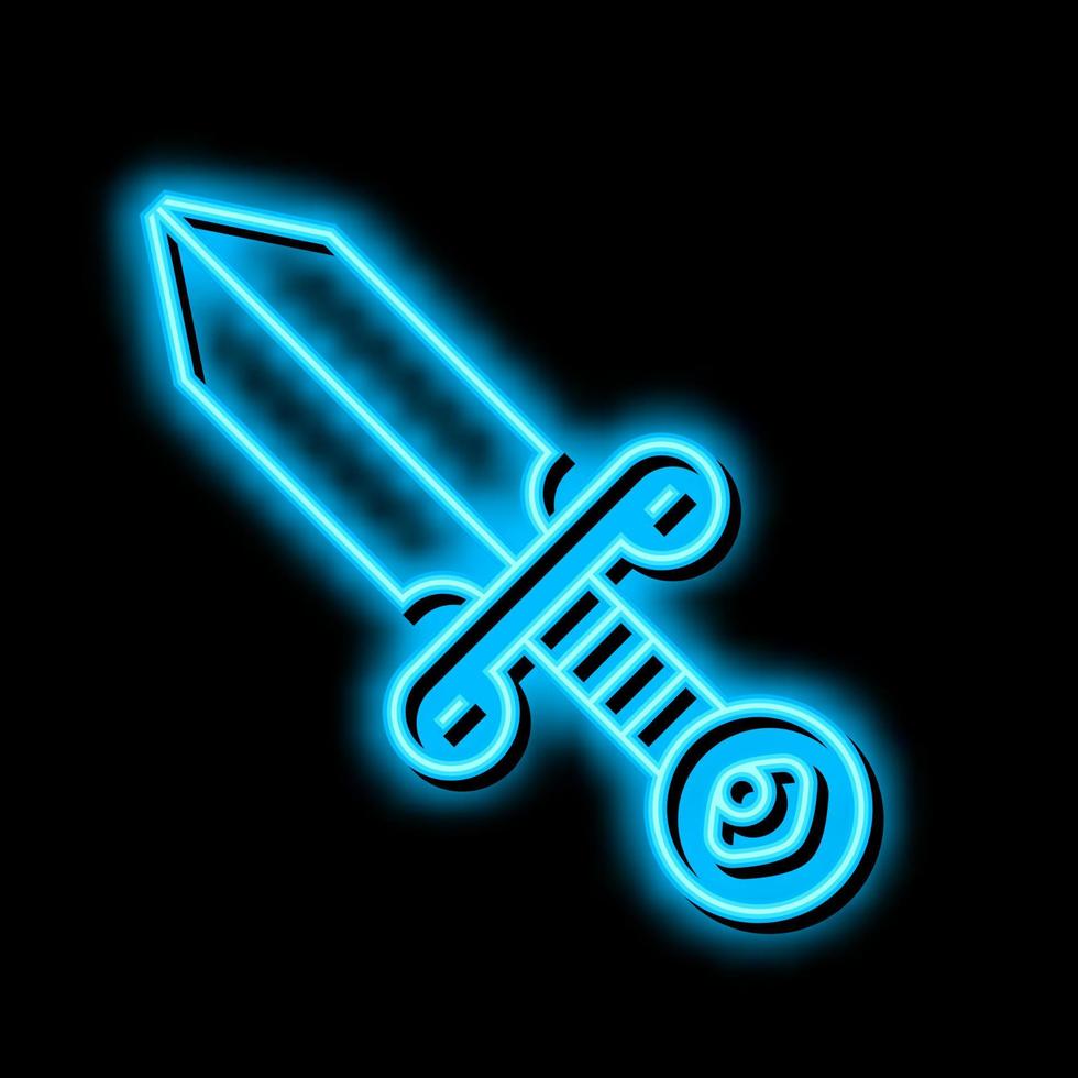 dagger boho neon glow icon illustration vector