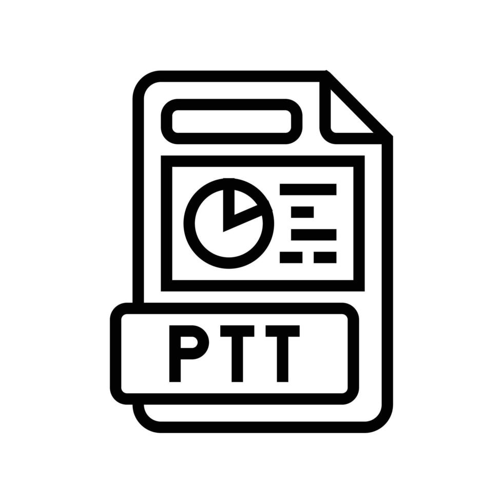 ppt archivo formato documento línea icono vector ilustración