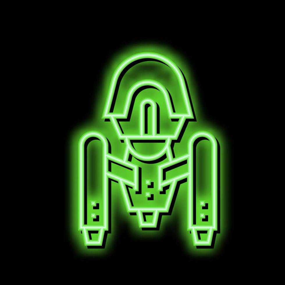 space alien ship neon glow icon illustration vector