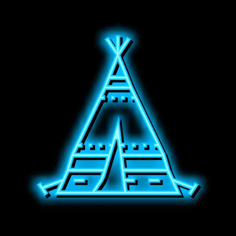 tipi tepee boho neon glow icon illustration vector