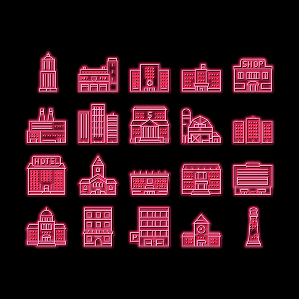 Building Architecture neon glow icon illustration vector