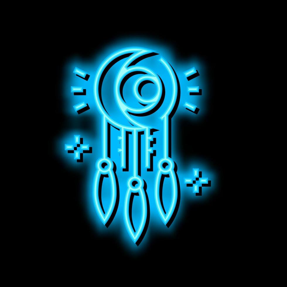 dreamcatcher boho neon glow icon illustration vector