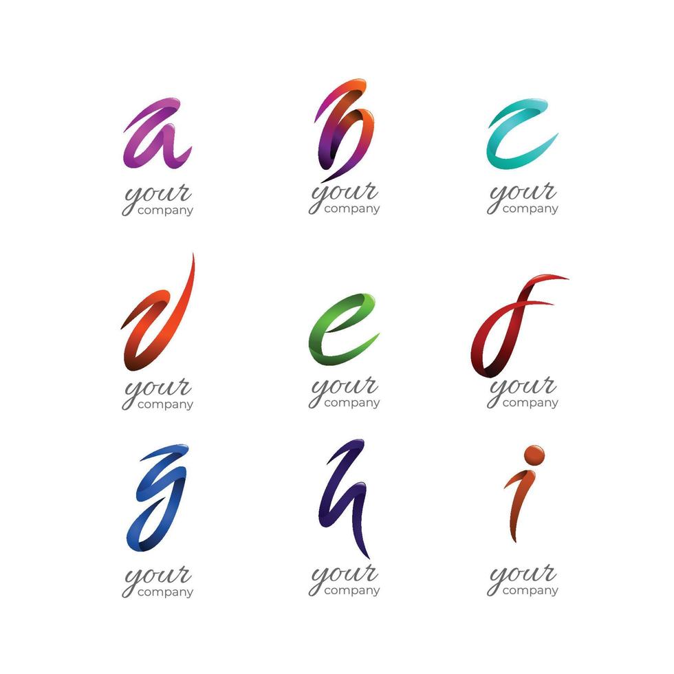 3d Alphabetic Logo Set vector