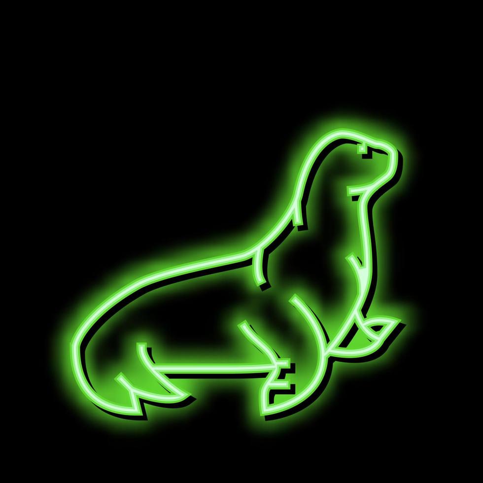 sea lion neon glow icon illustration vector