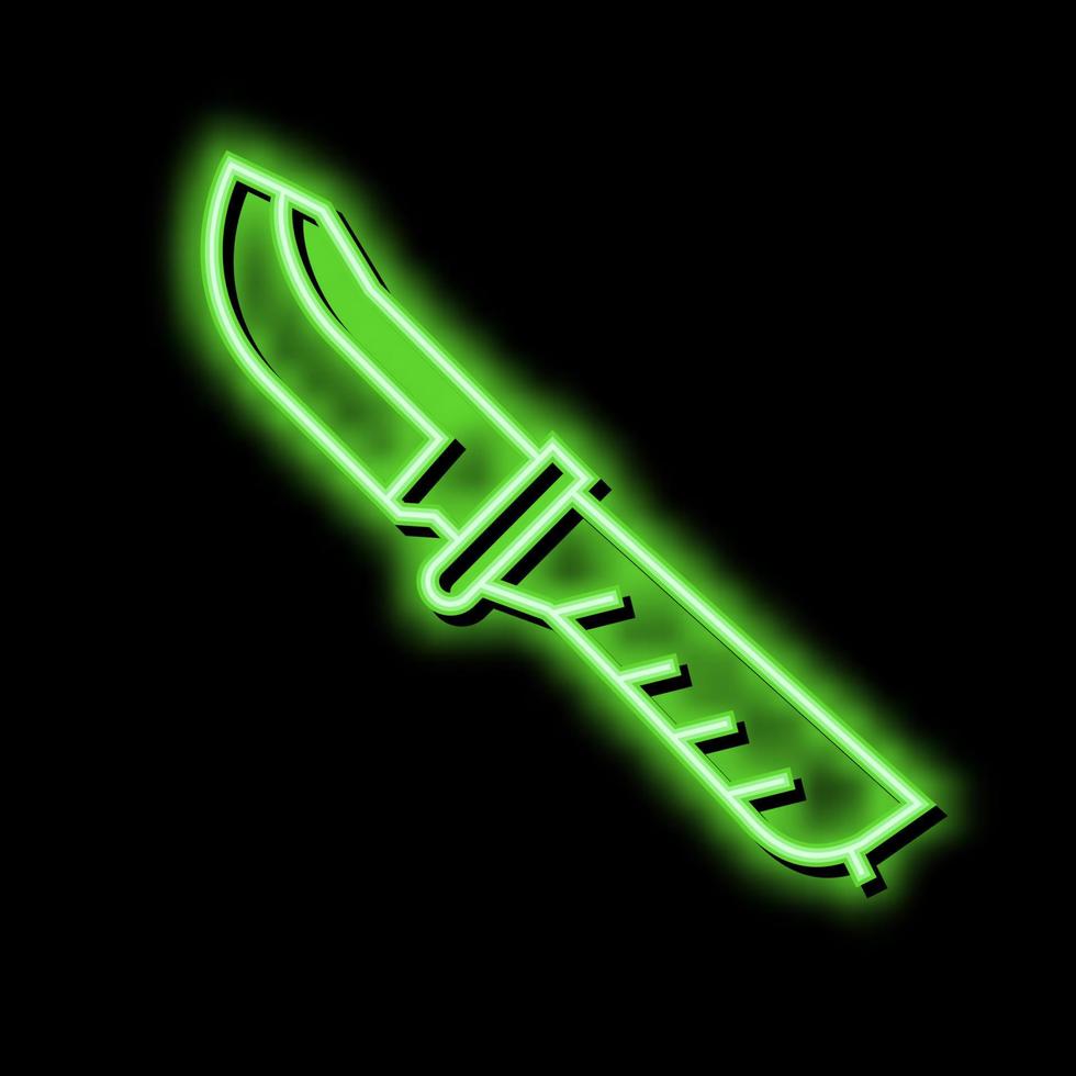 hunting knife neon glow icon illustration vector