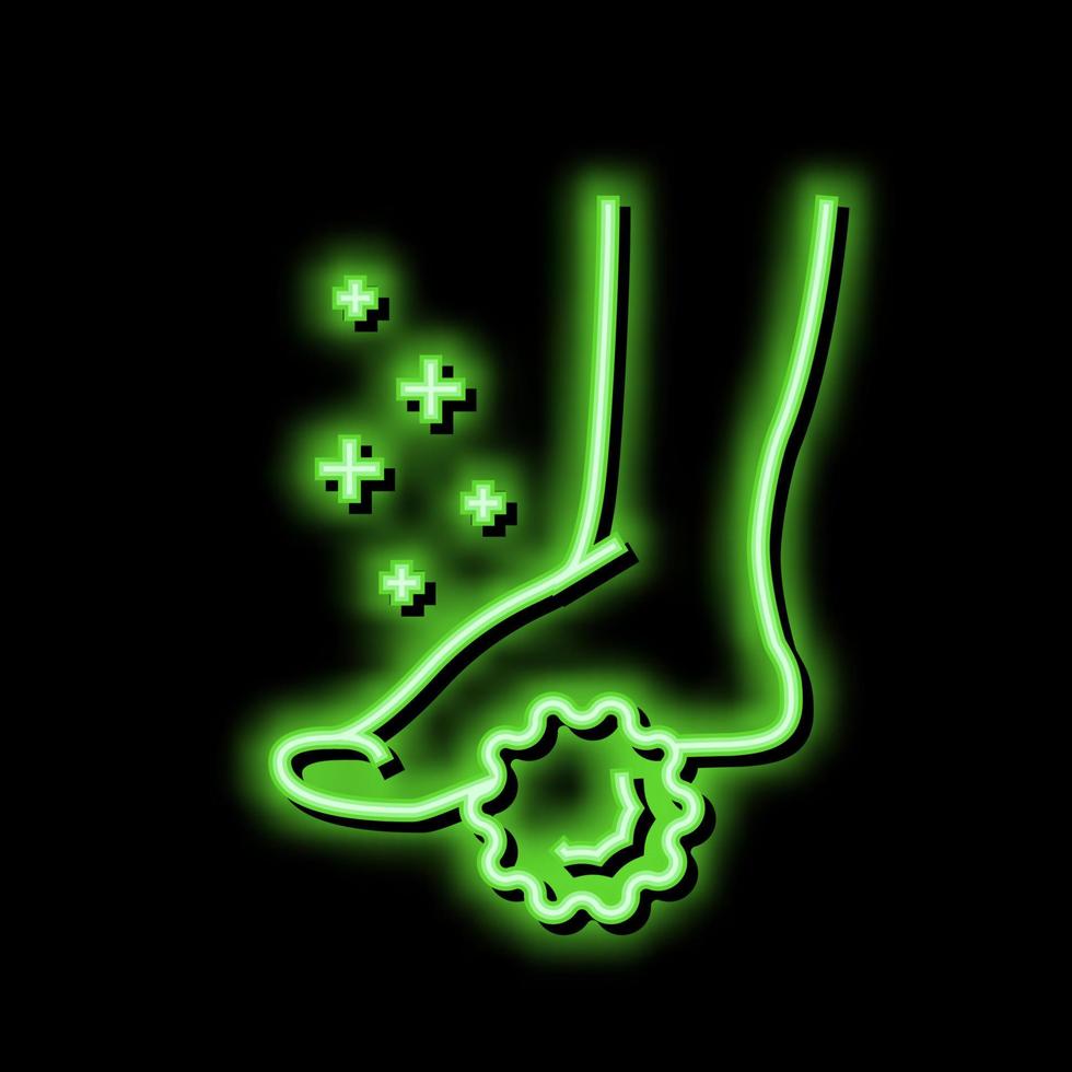 massage flat feet neon glow icon illustration vector