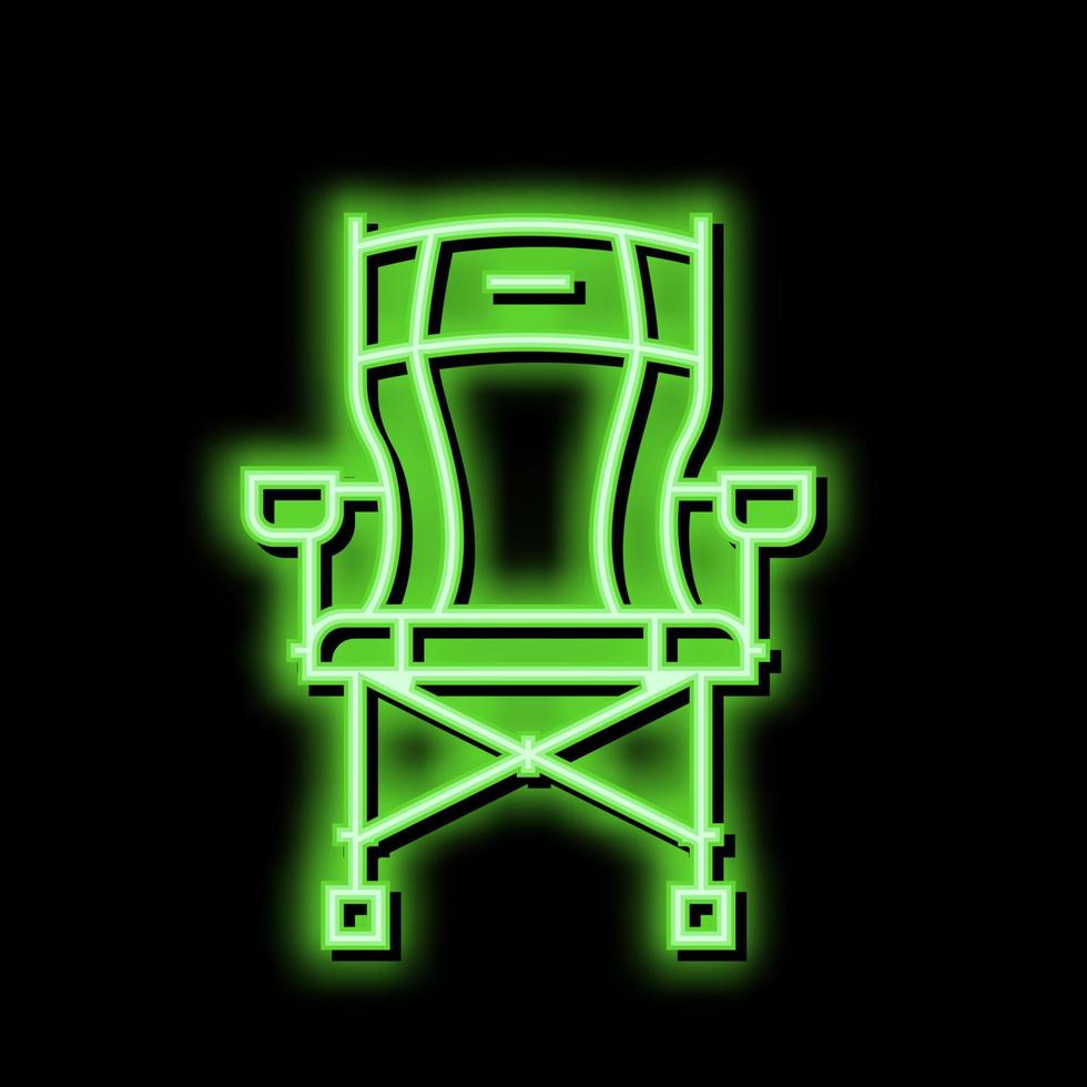 portable hunting chair neon glow icon illustration vector