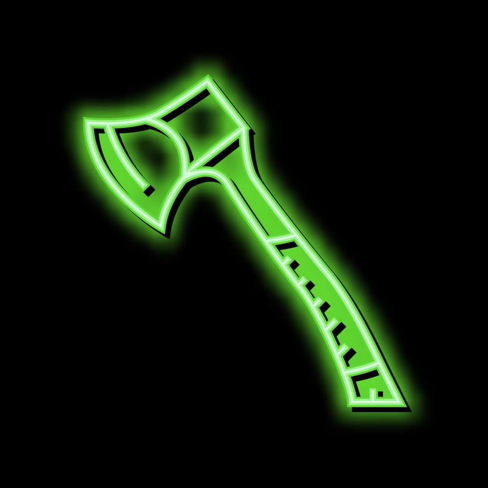 hunting ax neon glow icon illustration vector
