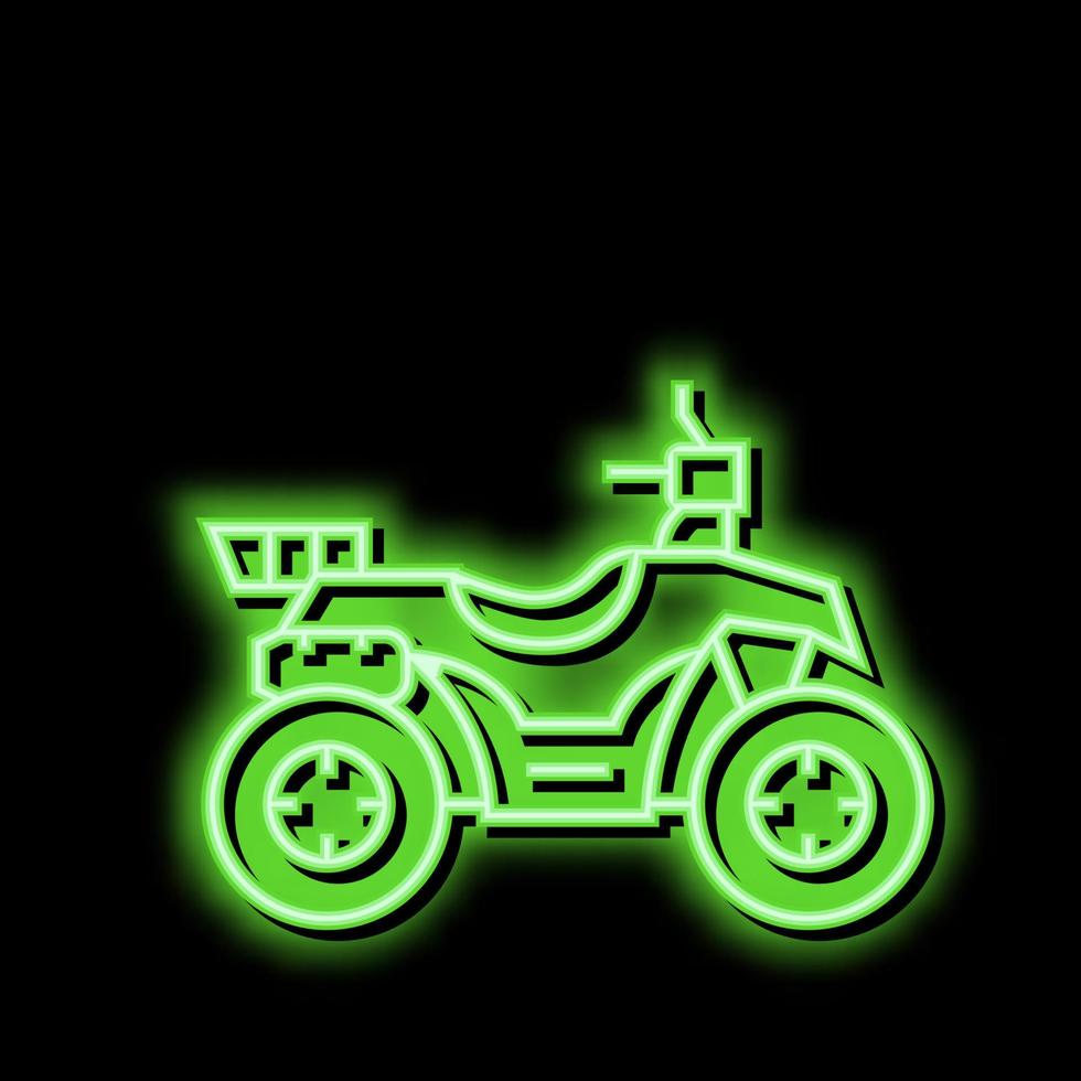 hunting atv neon glow icon illustration vector