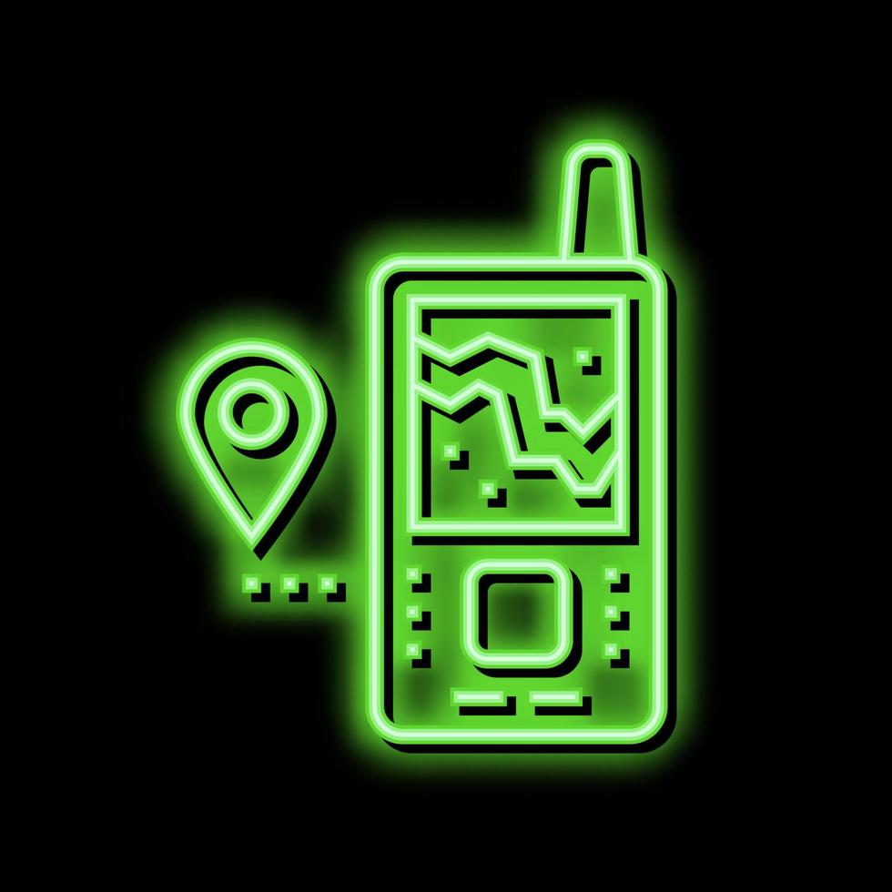 geolocated device neon glow icon illustration vector