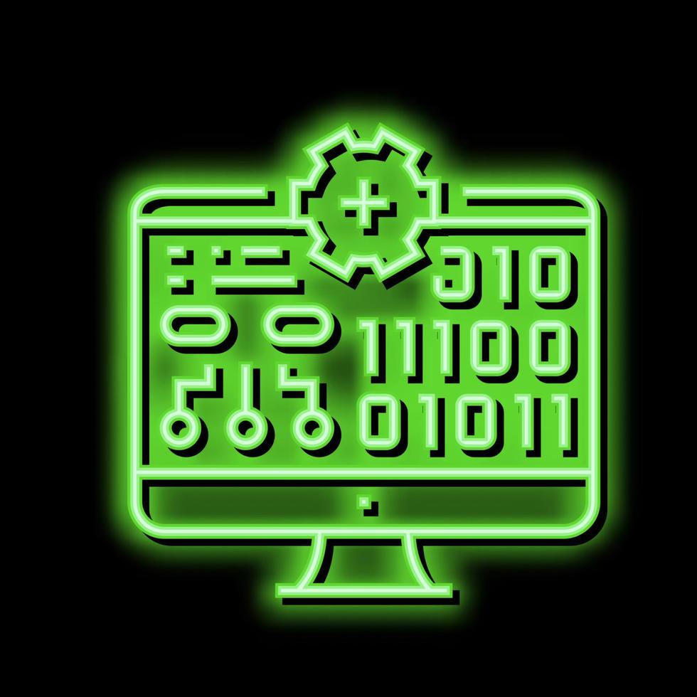 school computer neon glow icon illustration vector