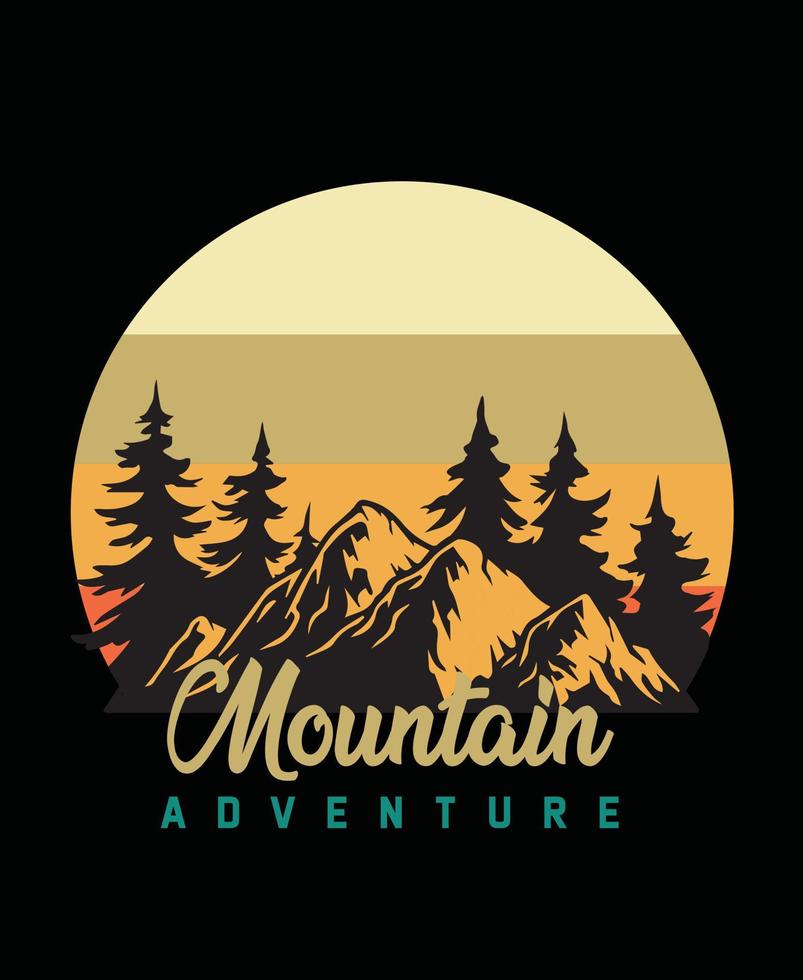 montaña aventuras t camisa modelo diseño. vector