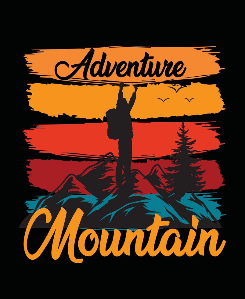 Mountain Adventure t shirt template design. vector