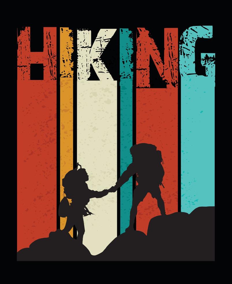 Hiking t shirt template design. vector