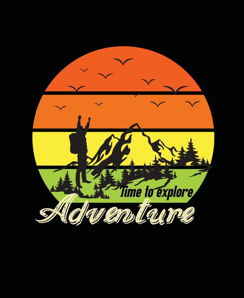 Adventure t shirt template design. vector