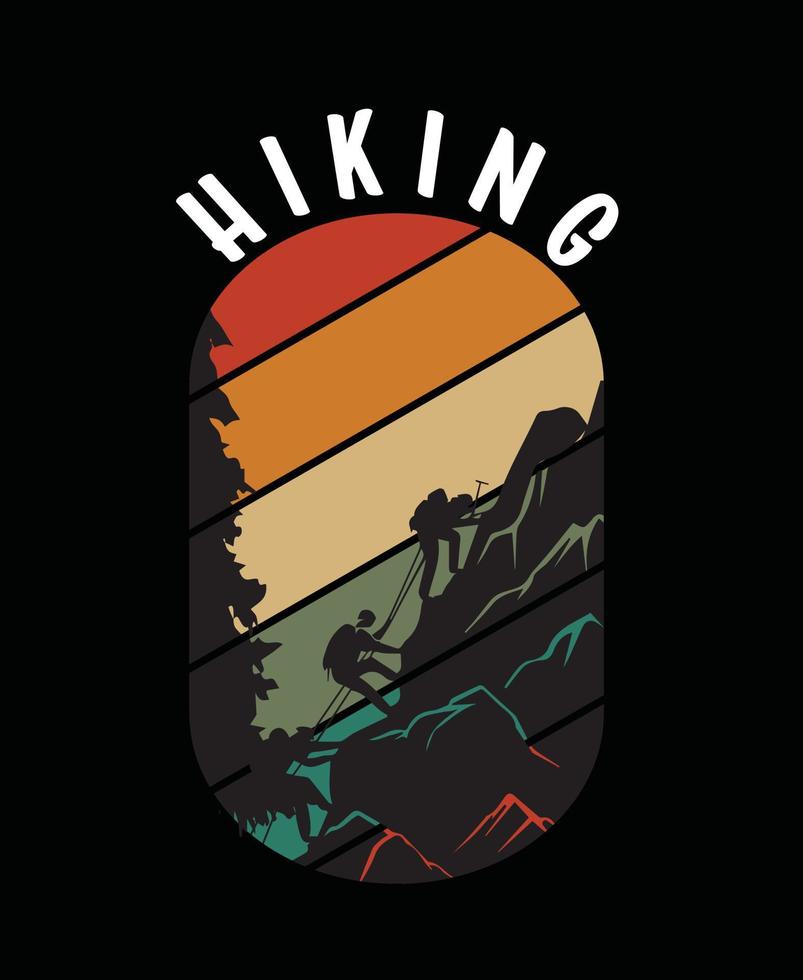 Hiking t shirt template design. vector