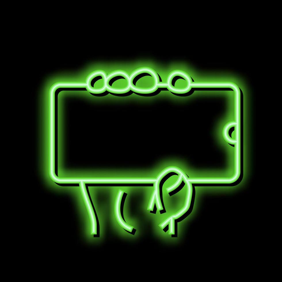 showing digital image on smartphone display neon glow icon illustration vector