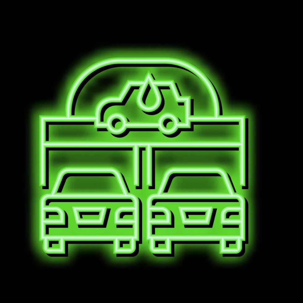 automatically car wash service neon glow icon illustration vector