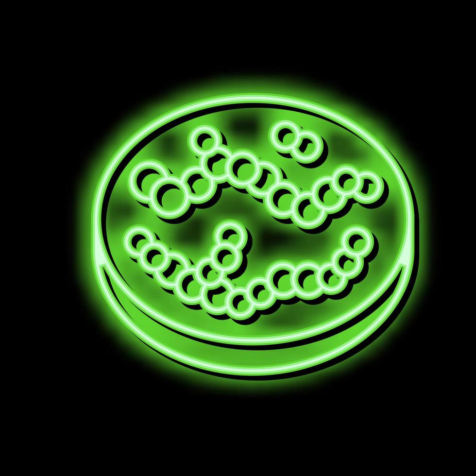 streptococcus bacteria neon glow icon illustration vector