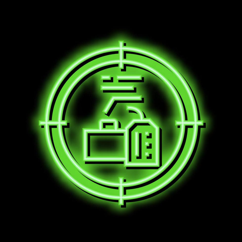 goals reputation management neon glow icon illustration vector