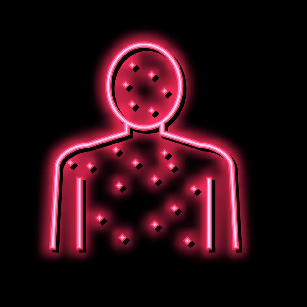 rash full body neon glow icon illustration vector