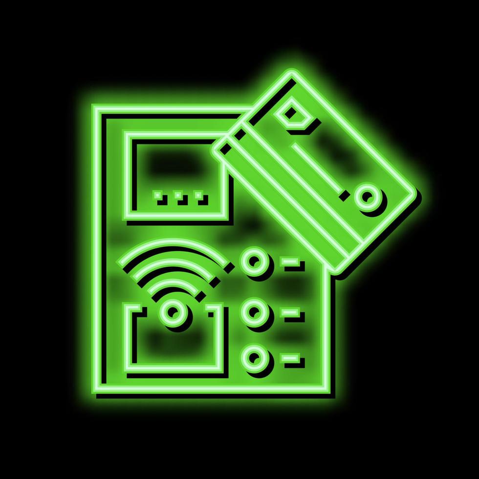 payment with card for car wash service neon glow icon illustration vector