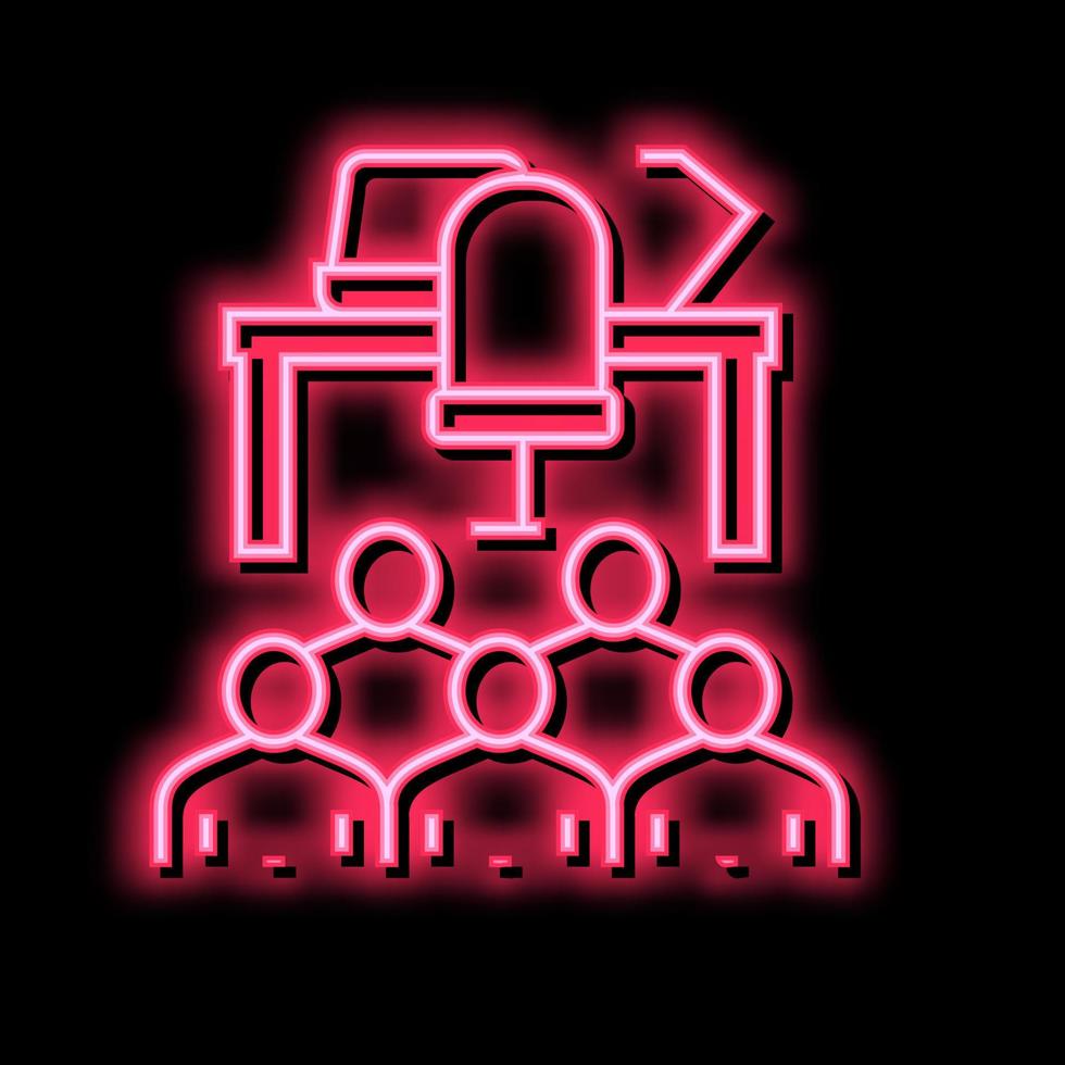 workspace colleagues neon glow icon illustration vector