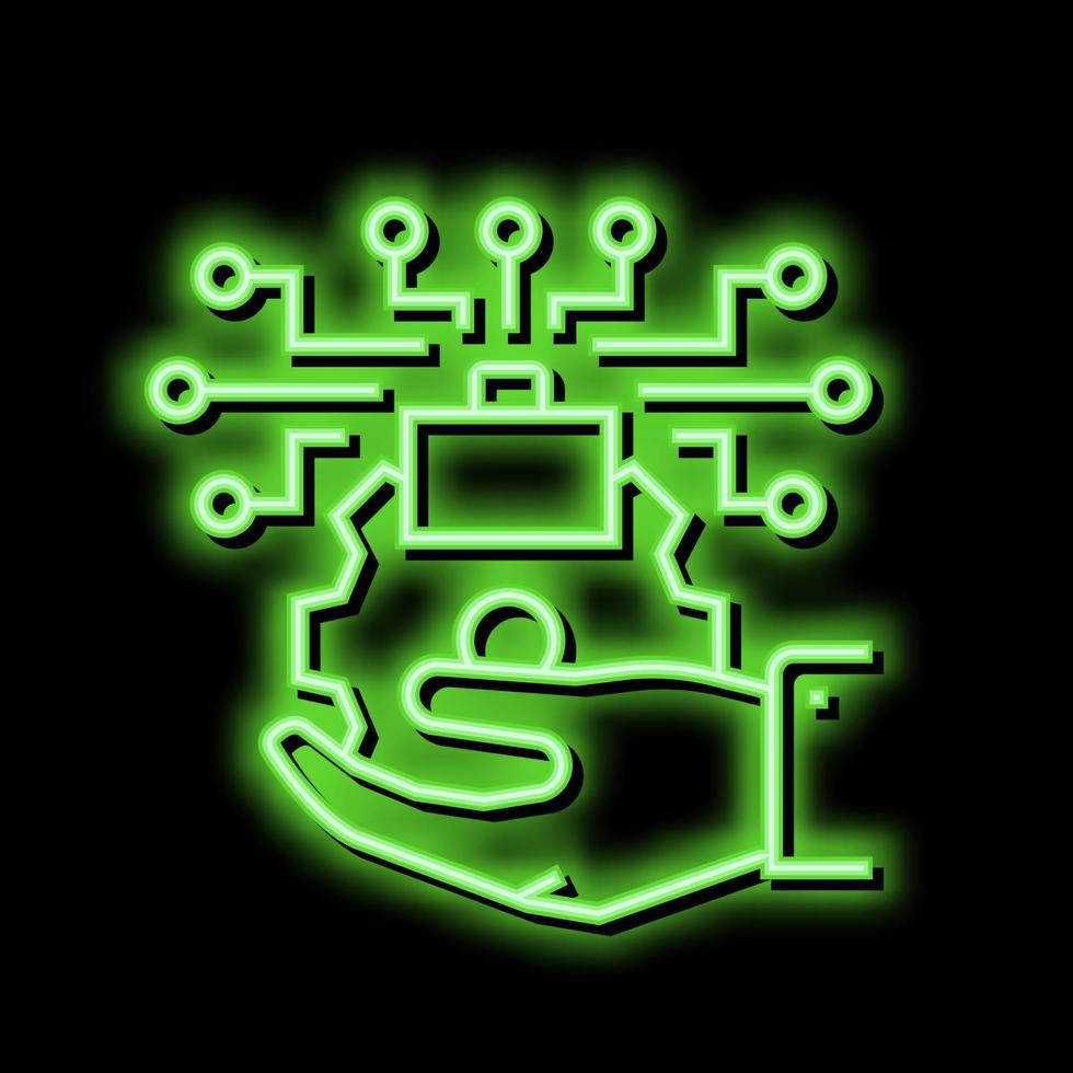 promoting technology commercialization neon glow icon illustration vector