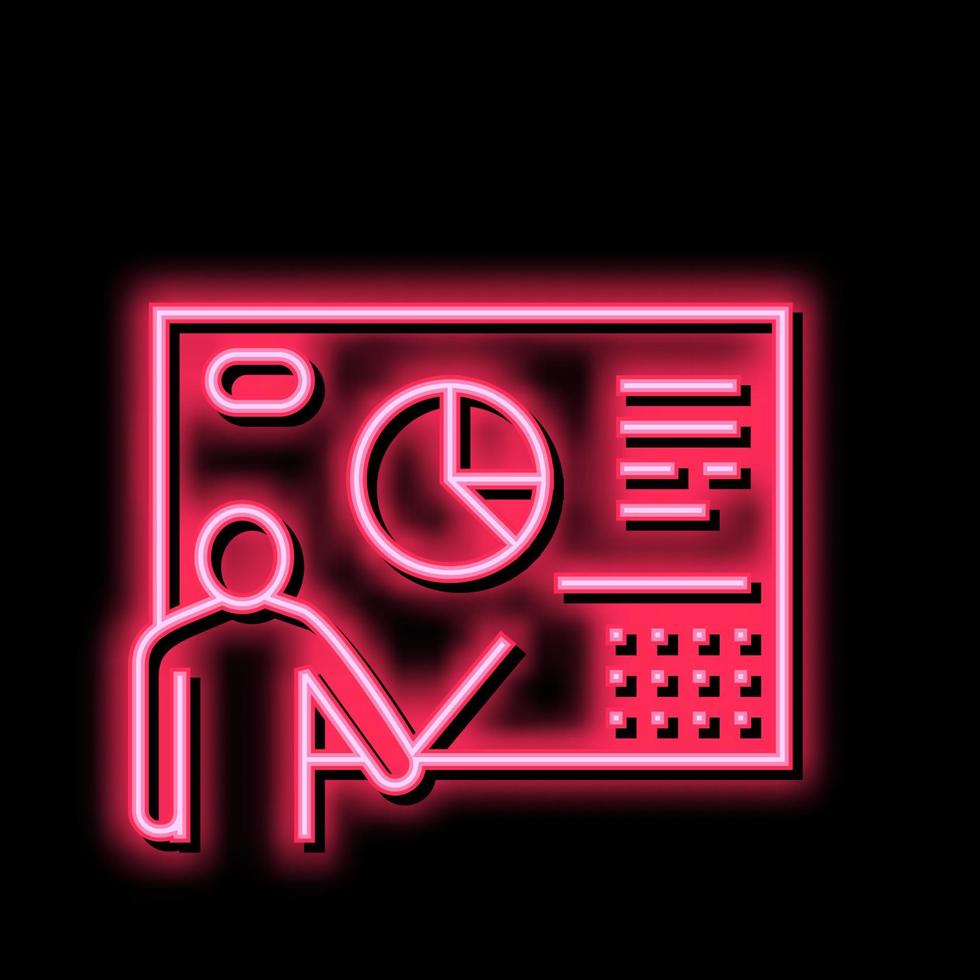 businessman presentation neon glow icon illustration vector