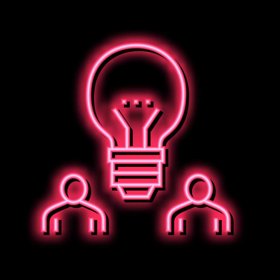 colleagues idea neon glow icon illustration vector