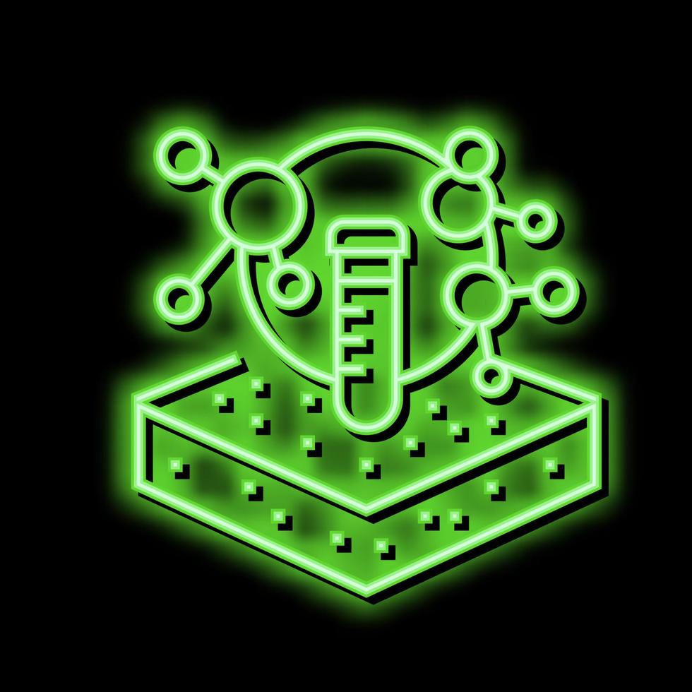 laboratory chemical soil testing neon glow icon illustration vector