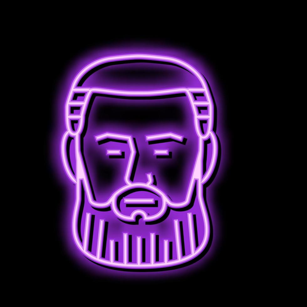 garibaldi barba pelo estilo neón resplandor icono ilustración vector