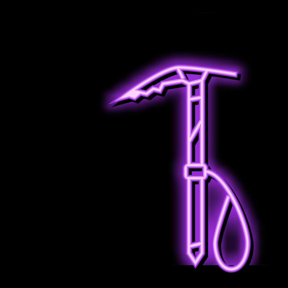 ice axe tool neon glow icon illustration vector