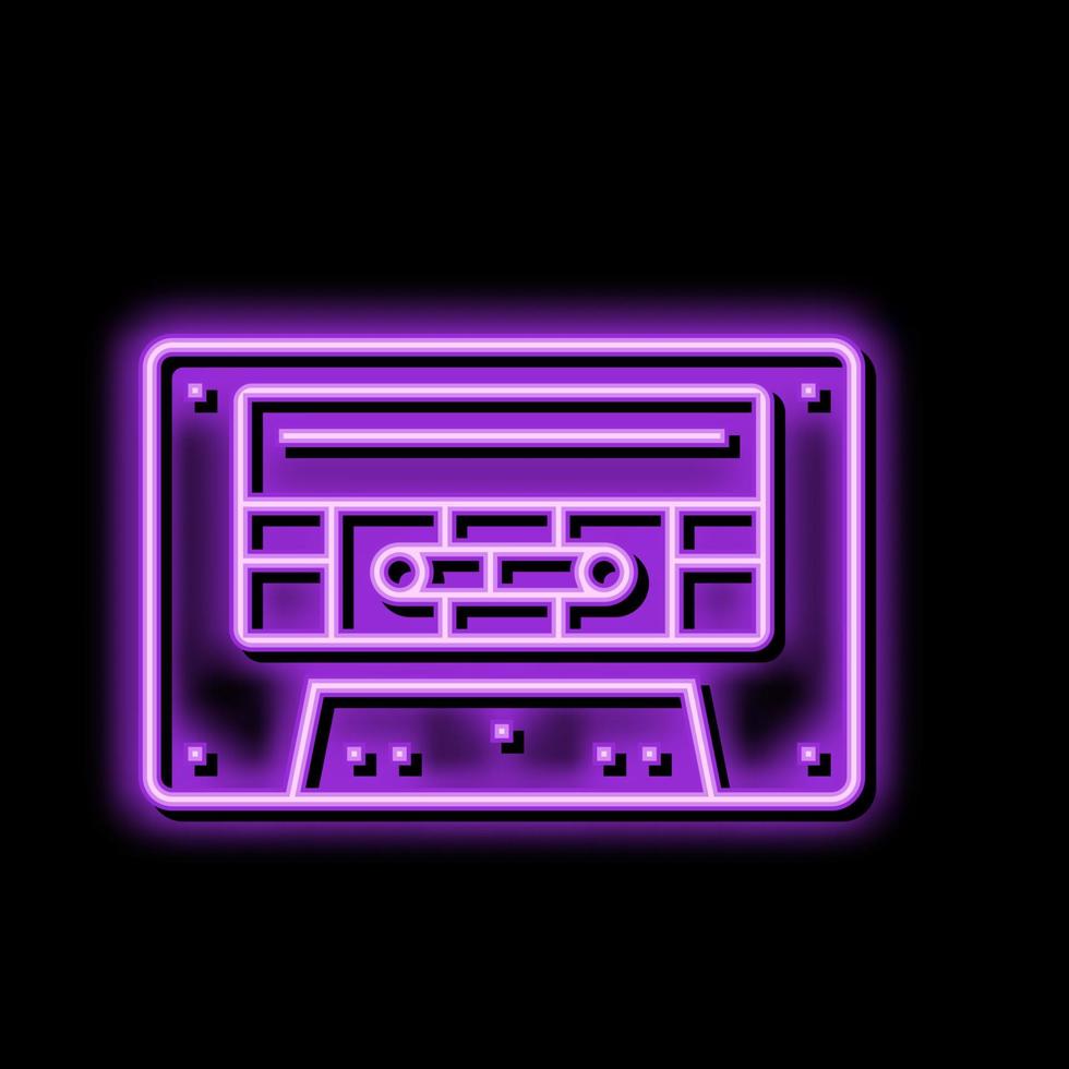 cassette audio retro gadget neon glow icon illustration vector