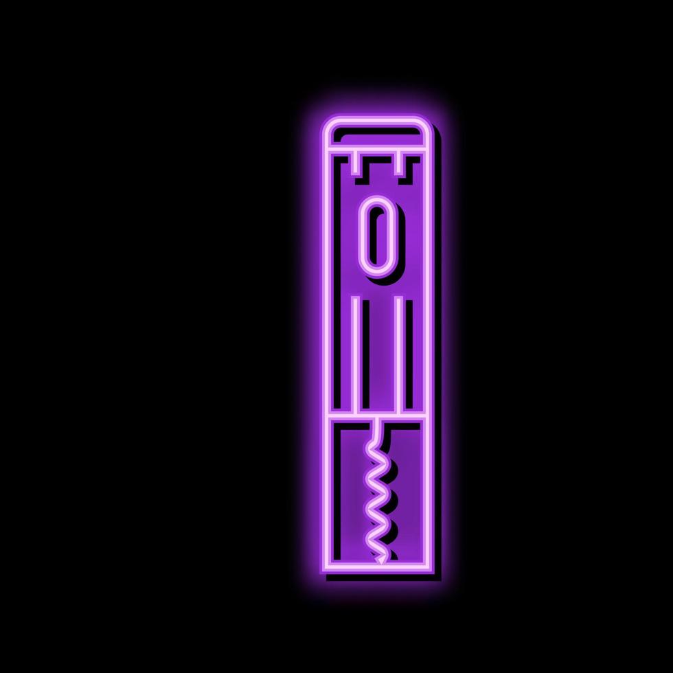 electric corkscrew wine neon glow icon illustration vector