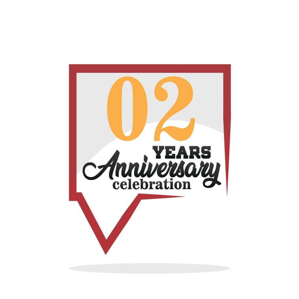 02 año aniversario celebracion aniversario logo con habla burbuja en blanco antecedentes vector diseño para celebracion invitación tarjeta y saludo tarjeta