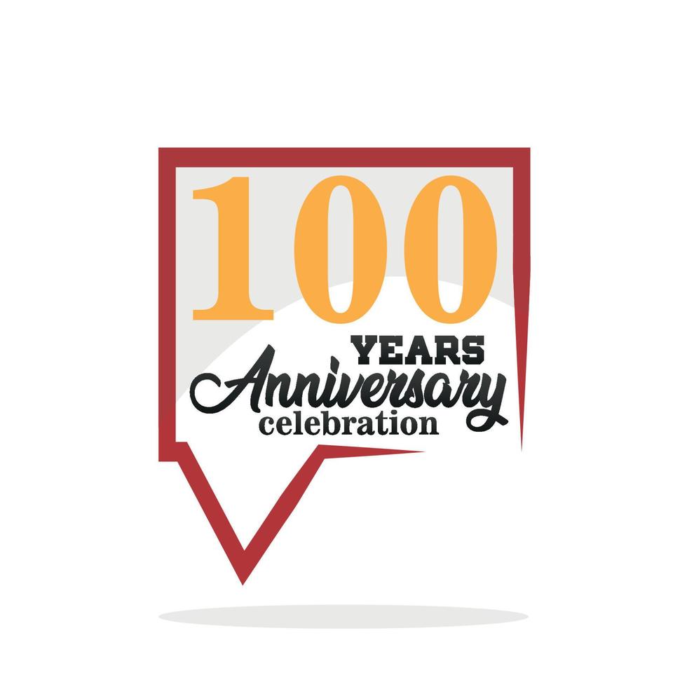 100 year anniversary celebration  Anniversary logo with speech bubble on white background vector design for celebration  invitation card and greeting card