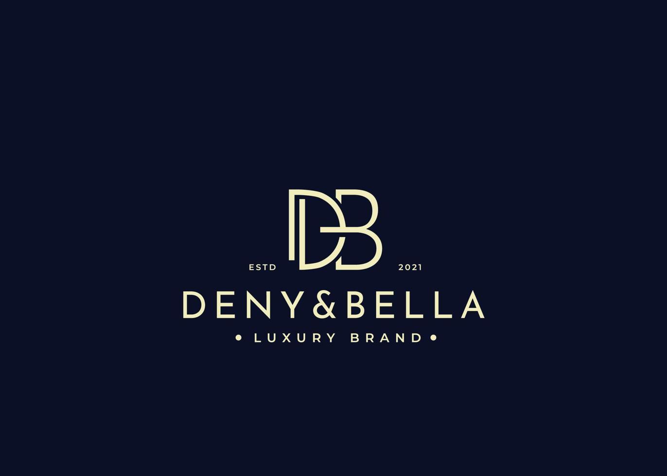 Initial letter DB simple elegant logo design concept. Initial symbol for corporate business identity. Alphabet vector element