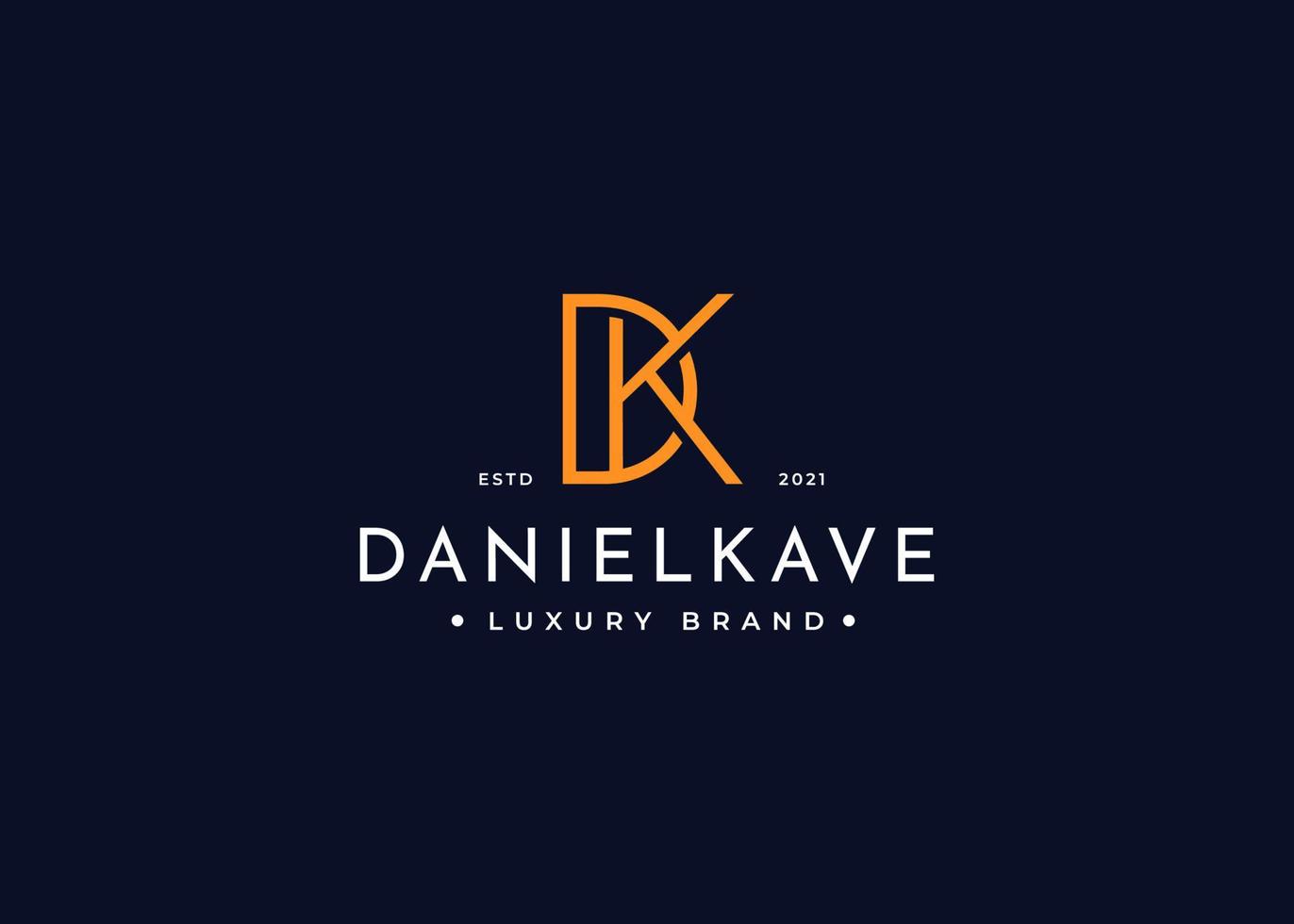 Initial letter DK KD simple elegant logo design concept. Initial symbol for corporate business identity. Alphabet vector element