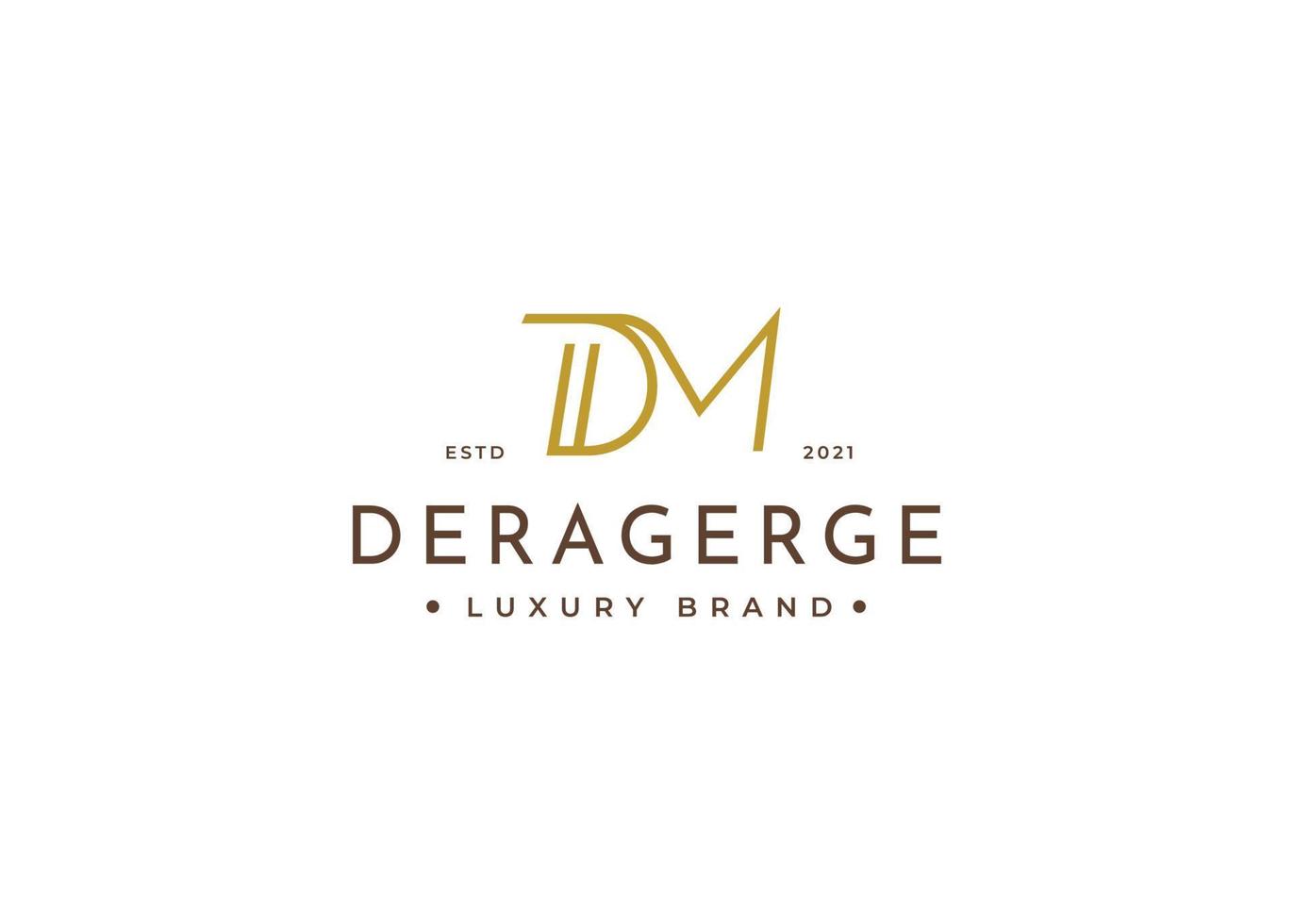 Initial letter DM simple elegant logo design concept. Initial symbol for corporate business identity. Alphabet vector element
