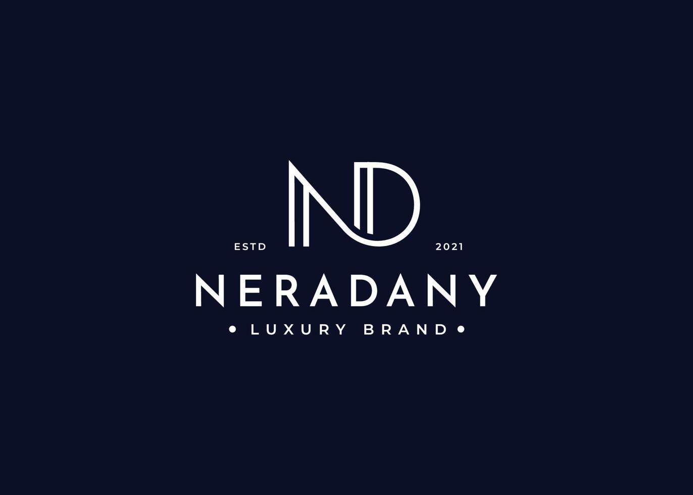 Initial letter ND simple elegant logo design concept. Initial symbol for corporate business identity. Alphabet vector element