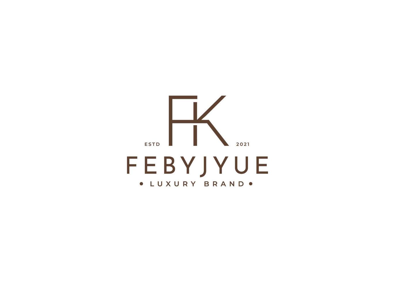 Initial letter FK simple elegant logo design concept. Initial symbol for corporate business identity. Alphabet vector element