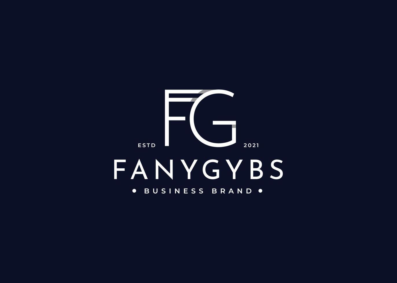 Initial letter FG simple elegant logo design concept. Initial symbol for corporate business identity. Alphabet vector element