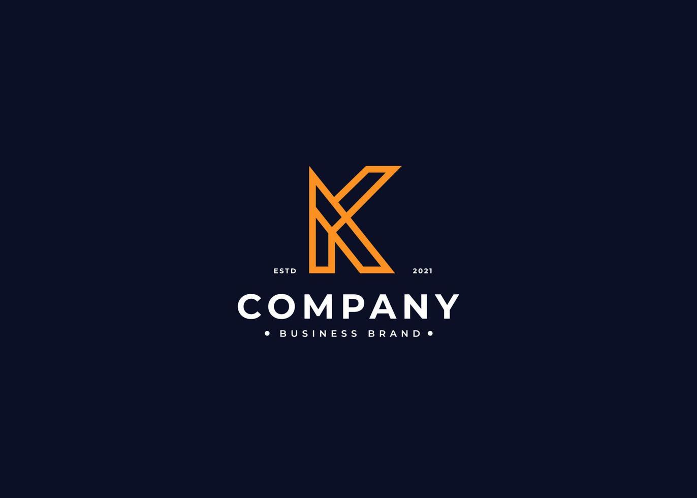 Monogram Initials K simple elegant logo design. Initial symbol for corporate business identity. Alphabet vector element