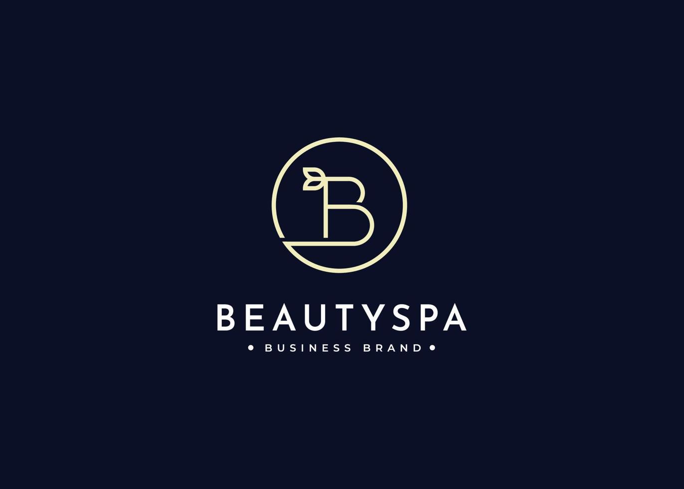 Initial letter B with leaf logo design. Initial symbol for beauty or spa business identity. Alphabet vector element