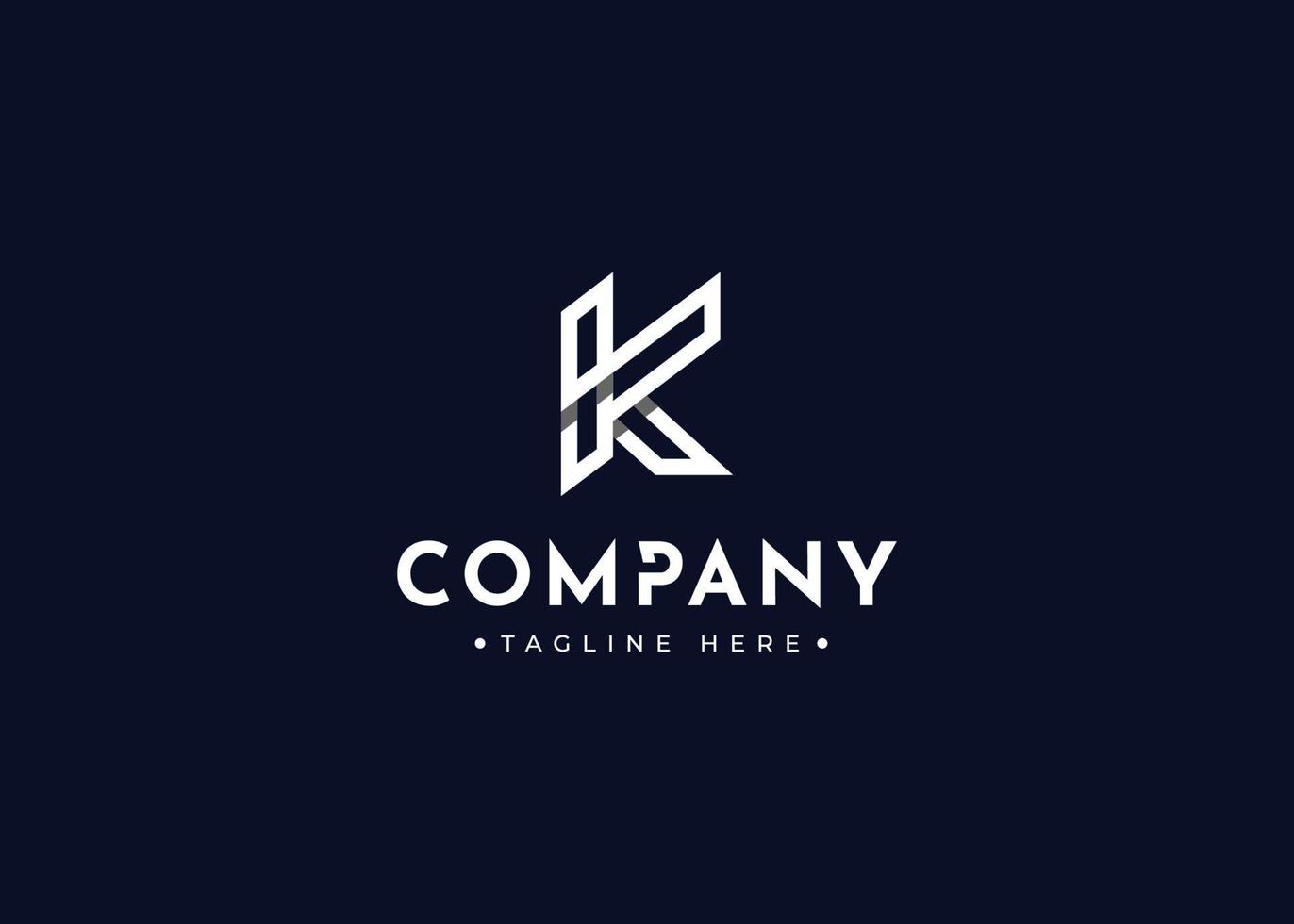 Monogram Initials K simple elegant logo design. Initial symbol for corporate business identity. Alphabet vector element