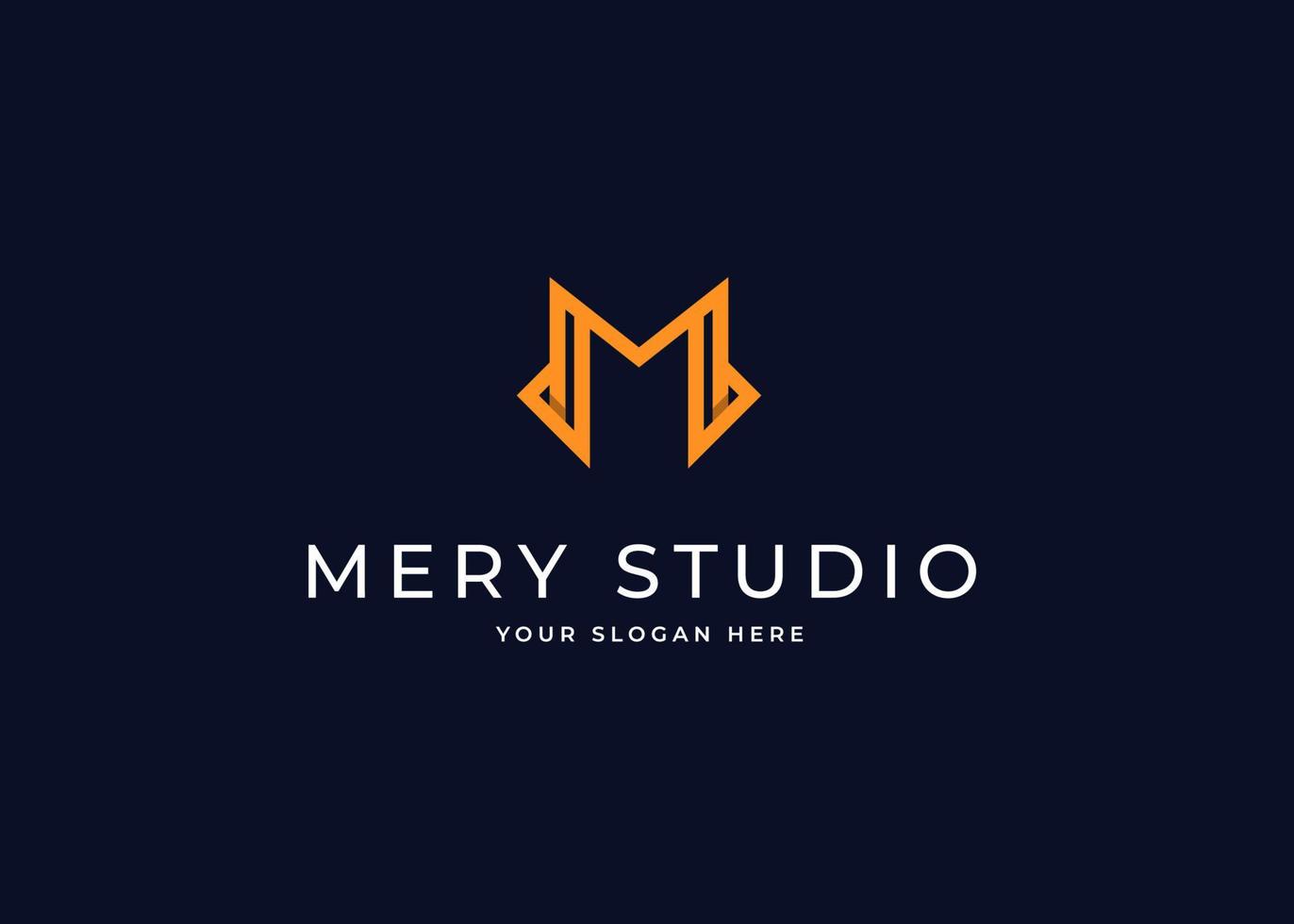 Initial letter M simple elegant logo design concept. Initial symbol for corporate business identity. Alphabet vector element