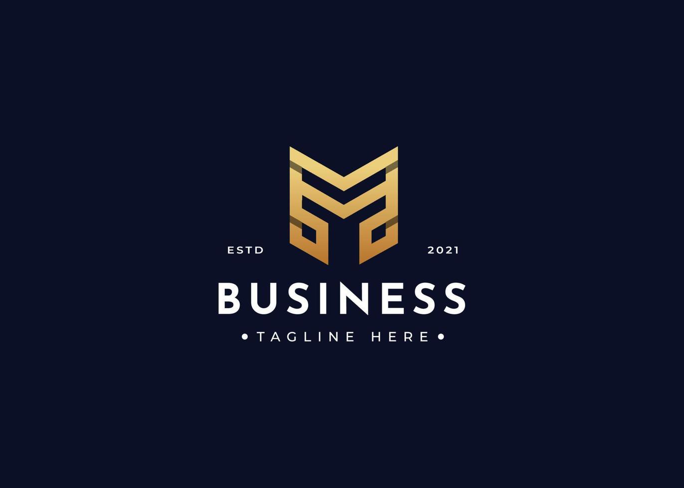 Initial letter M monogram luxury logo design concept. Initial symbol for corporate business identity. Alphabet vector element
