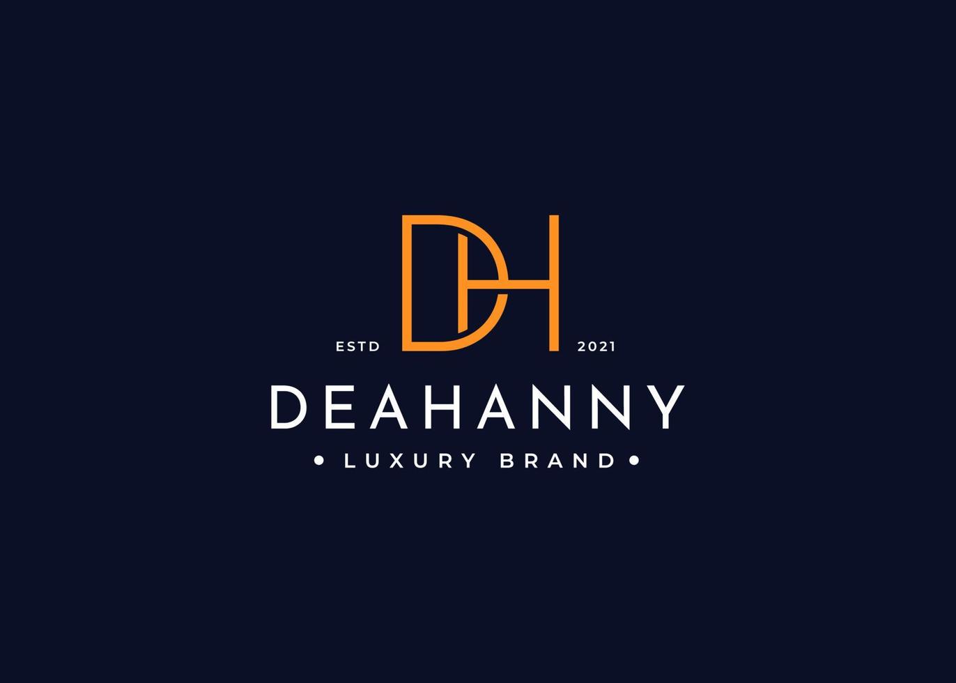Initial letter DH simple elegant logo design concept. Initial symbol for corporate business identity. Alphabet vector element